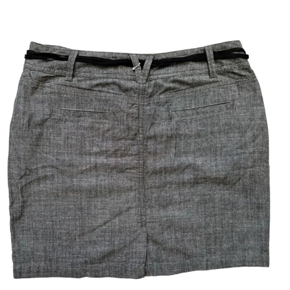 Converse One Star Women’s Gray Mini Skirt W/ Faux Leather Belt & Pockets Size‎ 6